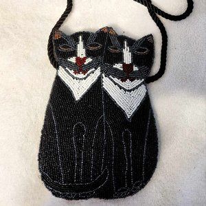 Christiana Beaded Cat Evening Bag
